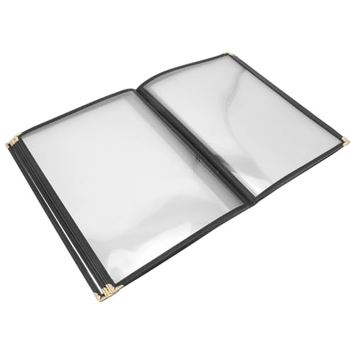 Unomor Menu Protective Cover Restaurant Menu Covers Holders Menu Cover Book Binder Menu Clear Protective Film Clear Binder Recipe Cover Menu Book Menu Holder Clear Menu Binder Metal