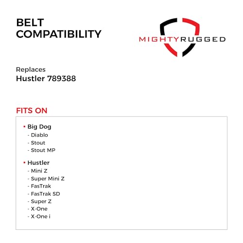 Image of 789388 Deck Belt Replacement for Hustler, Length 152 inch, Heavy-Duty, Durable, Aramid Cord Belt Replaces 789388, 484088, 041-1490-00 on Hustler Mini Z, Super Z, X-One, FasTrak Series Zero Turn Lawn Mower