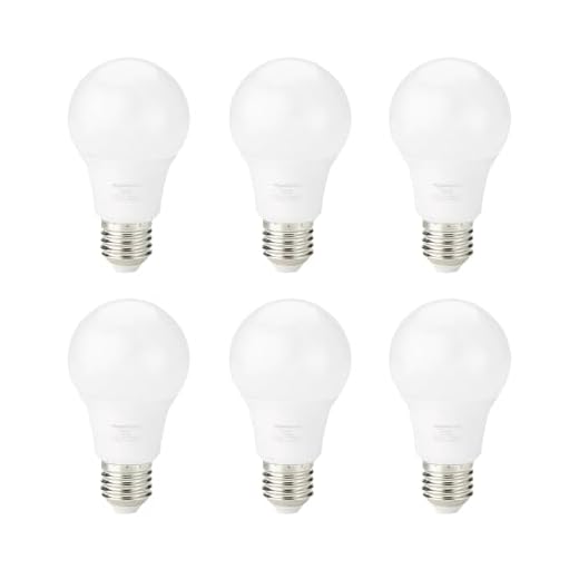 Amazon Basics Lot de 6 ampoules LED, culot à vis Edison E27, 8 W (équivalent à 60 W), blanc chaud, Non Dimmable
