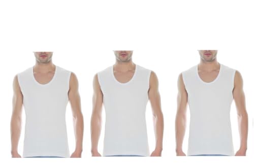 Image of GMR Men's Cotton Broad Shoulder White Sleeveless Vest