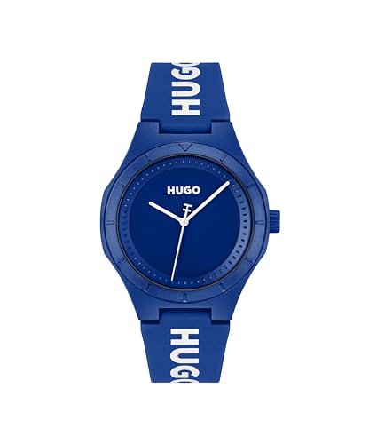 Hugo Reloj Con Movimiento De Cuarzo De Tres Manecillas Para Hombre Colección Lit Con Correa De Silicona Azul - 1530414 Hugo Reloj Con Movimiento De Cuarzo De Tres Manecillas Para Hombre Colección Lit Con Correa De Silicona Azul - 1530414