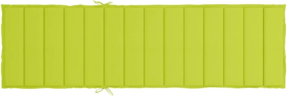 vidaXL Sun Lounger Cushion in Bright Green - Durable Oxford Fabric with Soft Foam Fiber Filling, Water and Dirt Repellent, 78.7"x19.7"x1.2" with 11.8" Rope, Suitable for Indoor/Outdoor Use