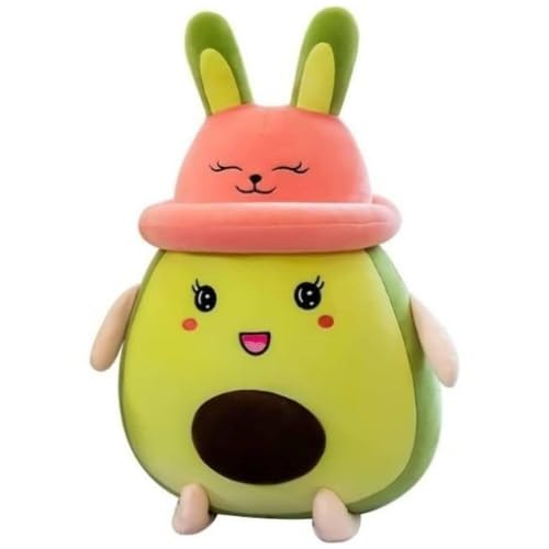 Image of VanityX Cute Plushed Funky Plushie Soft Avocado with Cap Pillow Cuddly Soft Toy Stuffed Doll Toy for Home, Office, Nursery Beds, Kids Room (Size 35 Cm)