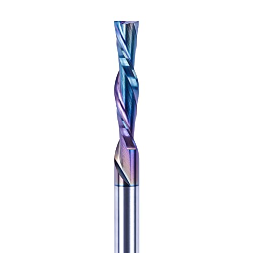 Image of SpeTool Down Cut Spiral Router Bits 1 /4 Shank with Coating, 1-1 /4 Inch Cutting Length 3 Inch OVL, CNC Bits for Wood Inlay Slot Mortise Cutting Carving Engraving