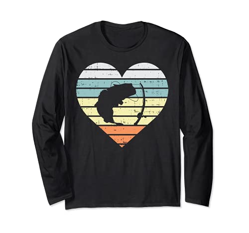 Fish Fishing Rod Heart Retro Angling Fisherman Angler Gift Manga Larga