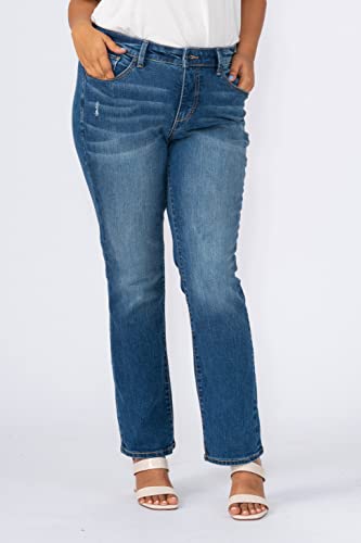 Slink - Premium Women's Plus Size Stretch High Rise Straight Jeans (Indigo)2