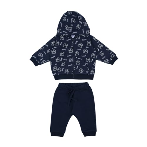 Prénatal Completo Tuta Felpata, Pantalone Lungo e Felpa in Morbido Cotone Bambini e Ragazzi, Blu, 2-3 Anni
