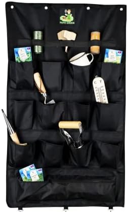 Papa Green Original Garden Tool Holder Great Garden Gadgets and Garden Tools Organizer This Garden Tool Caddy Made in Strong 600d Oxford Material is a Perfect Gardening Tool Organizer.