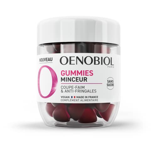 OENOBIOL-GUMMIES Minceur - Réduit les sensations de faim, limite les fringales - Programme 1 mois - 60 Gummies - Arôme naturel mûre cassis - Complément alimentaire - Sans Sucre - Vegan-Made in France