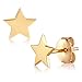 Produktbild Brandlinger ® Stern Mond Ohrstecker Silber 925. Ohrringe Silber 925 vergoldet (Silber und Gold). Schmuck Damen vergoldet mit 18 Karat für Frauen und Mädchen. Größe der Ohrringe 7mm.