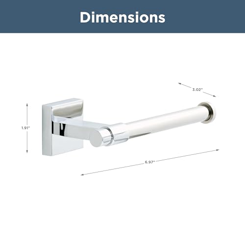 Franklin Brass Maxted (1-Pack) Toilet Paper Holder Polished Chrome Tissue Roll Holder for Bathroom Organization & Storage Euro Single Post Post Toilet Tissue Holder Wall Bathroom Accessories MAX51-PC