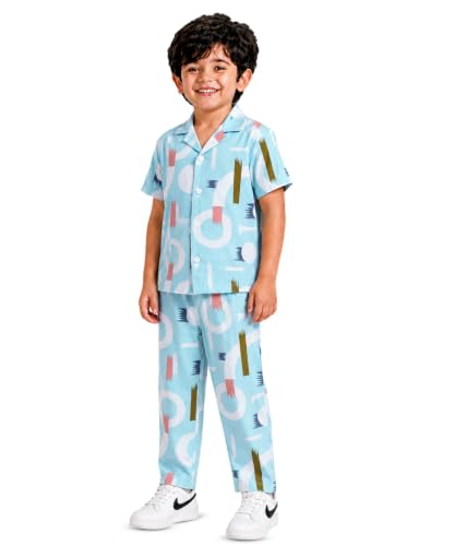 Image of 3BROS Unisex Pure Cotton Short Sleeve Kids Night Dress for Boys & Girls Nightwear /Sleepsuit /Sleepwear /Loungewear Night Suit for Boys and Girls Top and Pyjama Combo Set