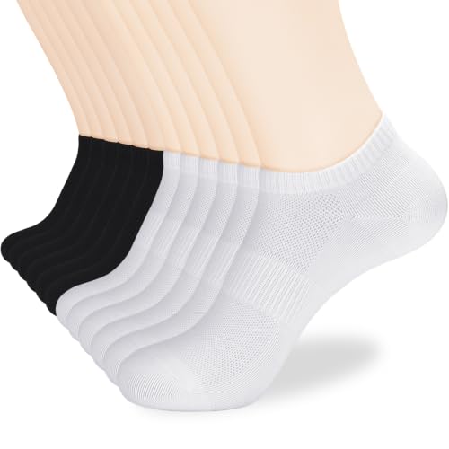Image of Corlap Women's Ankle Socks,Thin No Show Low Cut Lightweight Athletic Socks | 6 /12Pairs White Short Low Rise Liner Non Slip Summer Socks for Running Golf Workout Yoga Pilates Loafer Flats Sneaker Shoes