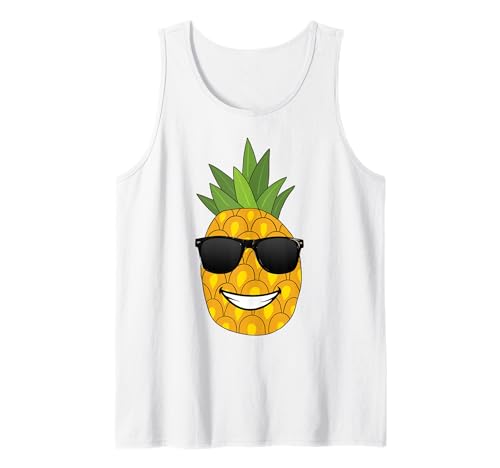 Diseño de frutas de verano de piña sonriente Camiseta sin Mangas