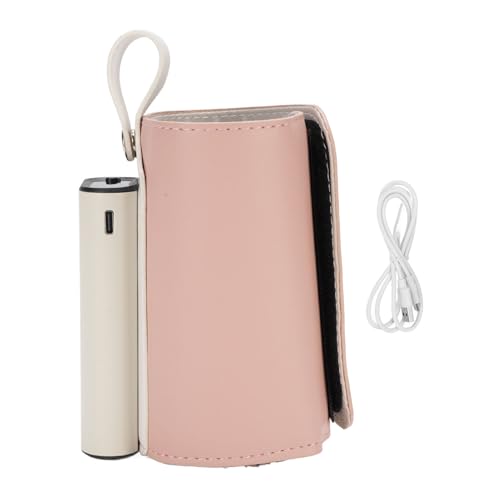 Baby Bottle Warmer Fast Bottle Warmer Milk Warmer 21 Temperature Settings USB Charging Fast Baby Milk Warmer Insulated Cover (Pink)