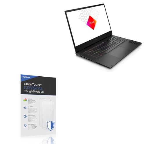 BoxWave Screen Protector Compatible With HP Omen 16 (16t-wf000) - ClearTouch Crystal ToughShield 9H (2-Pack), Clear 9H Tough Flexible Film Screen Protector