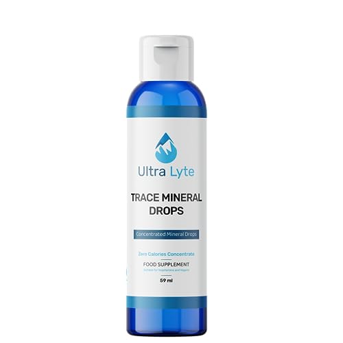 Ultra Lyte Trace Mineral Drops – 59 ml All Natural Complete Mineral Complex Food Supplement – 24 Days Supply – Electrolyte Drops – 72 Trace Minerals (2 oz)