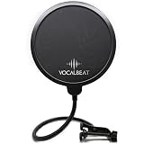 Blue Yeti Mic Pop Filter by Vocalbeat - Windscreen Shield for any Mic - Anti Pop Guard Microphone Po