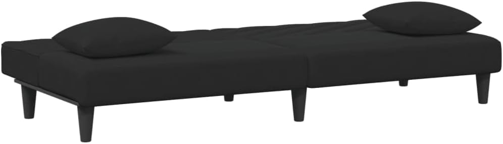 Sofa Set Black Velvet (100% Polyester) Living Room Furniture