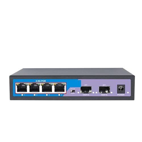 Conmutador Ethernet POE de 2,5 G, 4 conmutadores de red POE de 8 puertos,Cambió suavemente(4 POE)