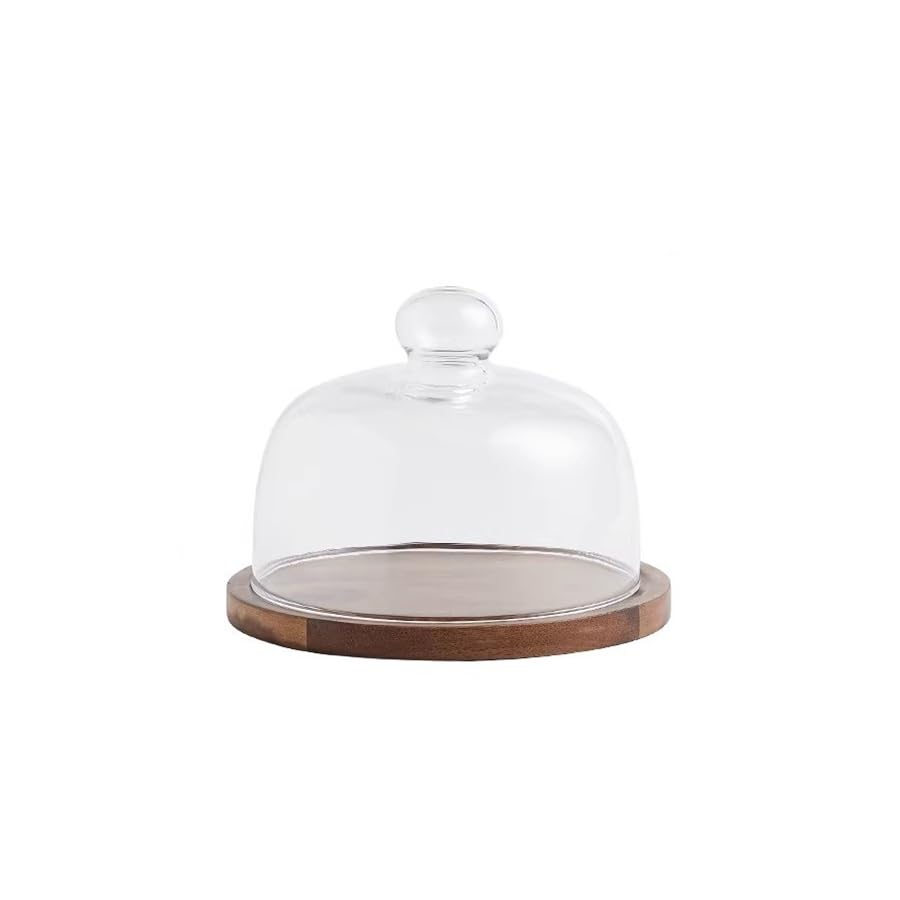 Bandejas Servir Comida Bandeja De Madera For Exhibición Pasteles, Cubierta Vidrio, Vintage, Minimalista, Té La Tarde, Pan, Degustación Mesa Cama(8 in)