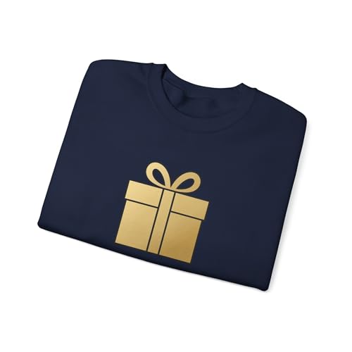 Pull de Noël Merry Present Gold 008 bleu marine en taille S - 3