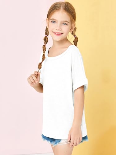 Haloumoning Girls Oversized T-Shirts Short Sleeve Crewneck Summer Casual Loose Tops Tees4