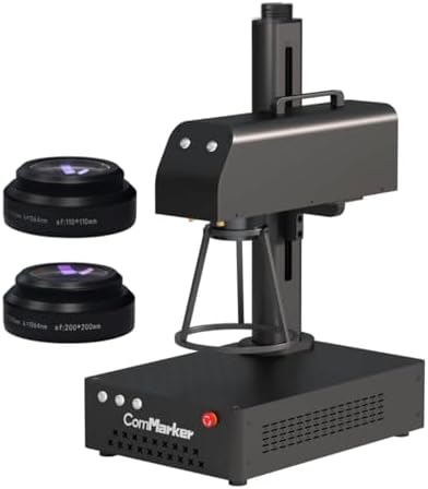 ComMarker B4 20W Fiber Laser Engraver Machine, LightBurn Compatible Laser Engraving with 2 Different Size Lens,2-in-1 Desktop and Handheld Fiber Laser Marking Machine for Jewelry,Sliver,Gold,Tumblers