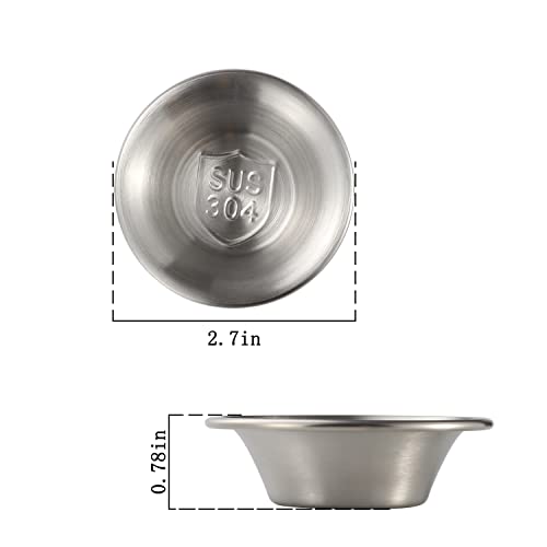 Chwaika Sauce Cups Stainless Steel Round Condiments Ramekins Grade Dipping Sauce Kitchen Set (Horn Shape) #TOP1