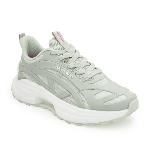 Image of Red Tape Women's Sneakers White Mesh KPU Round Toe Lace-Up