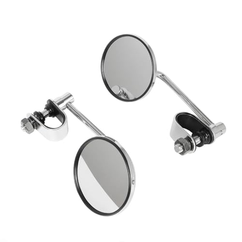 Espejos para manillar de moto convexos con clip de 22-25mm para ampliar campo de visión