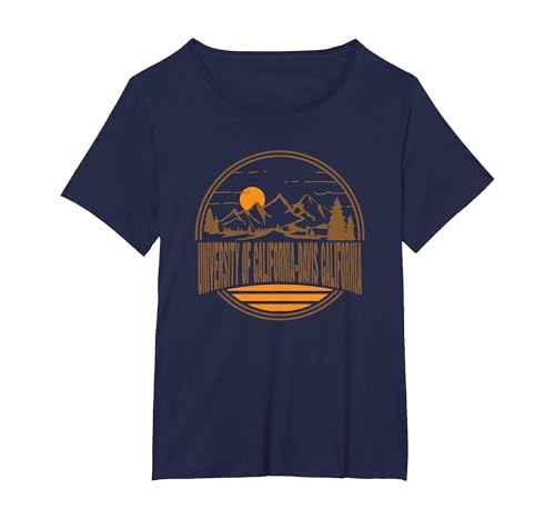 Vintage University of California-Davis California Mountain P T-Shirt, Women's Plus, Navy Blue, 6X