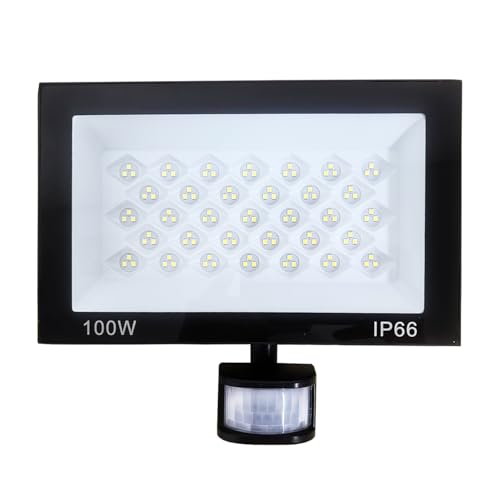 【注目の投光器 リモコン操作】センサーライト 屋外 人感センサーライト 防犯照明 LED投光器 100W 12000LM 超高輝度 常時点灯機能 省エネ IP66防水 昼白色6500K 高感度PIRセンサー 防犯対策用 人感投光器 屋内 玄関灯 倉庫 駐車場 廊下 工場 町内の防犯に 1.5mコード 日本語説明書付き PSE認証済