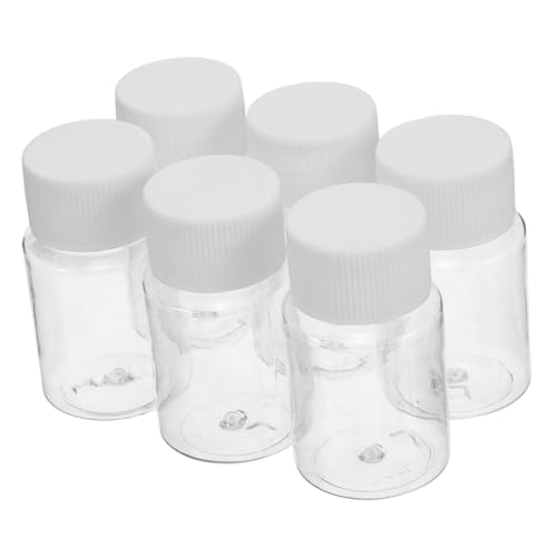 HOMOCONO 6 Frascos De Plástico Para Medicamentos, Pequeños Frascos Con Tapa, Tubos De Almacenamiento Con Tapa, Recipientes Para Muestras De Laboratorio, Frascos Pequeños Para Muestras