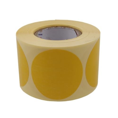 Sarı Renk Zemin Baskılı Kuşe Etiket 40 mm Çapında 500 Adet 40 mm Kuka Çapı (Sarı)