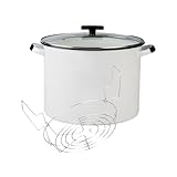 Granite Ware 21 Quart Water Bath Canner with Jar Rack & Lid - Durable Steel Core Porcelain Enamelware Canner for Home Canning Tools & Food Preservation on Stove/Open Flame (White)