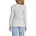 Lands' End Womens Long Sleeve Micro Rib Crew Soft Light Gray Heather Regular Medium
