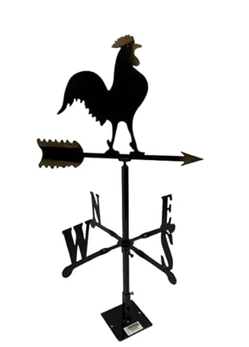 Valoak Banderola Segnavento – in Metallo con Punti Cardinali | Lunghezza 45 cm ed Altezza 84 cm | Made in Italy [Vari Modelli] (Gallo)