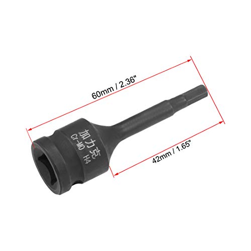 Douille à choc H4 uxcell longue de 60 mm pour débloquer les vis difficiles
