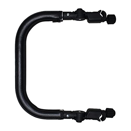 STOBOK 1Pc Belly Bar, Stroller Handle Adjustable Bumper Bar Armrest Safety Bar Crossbar for Stroller Accessories| Black PU Leather