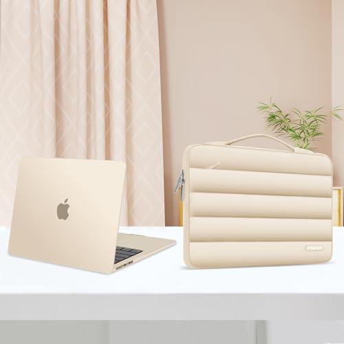 MOSISO Compatible with MacBook Air 13 inch Case M5 2026 M4 2025 M3 M2 2024-2022 A3449 A3240 A3113 A2681, Hard Case&Puffy Bag&Keyboard Cover&Webcam Cover&ScreenFilm for MacBook Air 13.6, Starlight by MOSISO - Used condition - Image 8