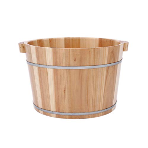 Katzowen Foot Massager Spa Household Foot Bath, Wooden Foot Basin, Foot Tub, Adult Fragrant Fir Foot Bath Barrel, Foot Bath, Fragrant Fir Barrel, Family Health Gift,26cm (Color : A) miniatura 1