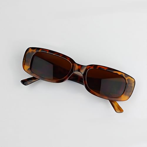 2PCS Rectangle Sunglasses for Women Men Trendy Y2k Retro 90s Vintage Sun Glasses UV Protection Square Frame4