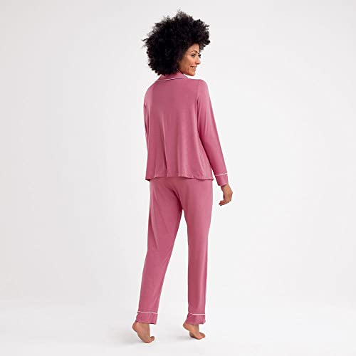 Pijama Americano Manga Longa Modal Soft, She, Feminino, Rosa Medio, GG