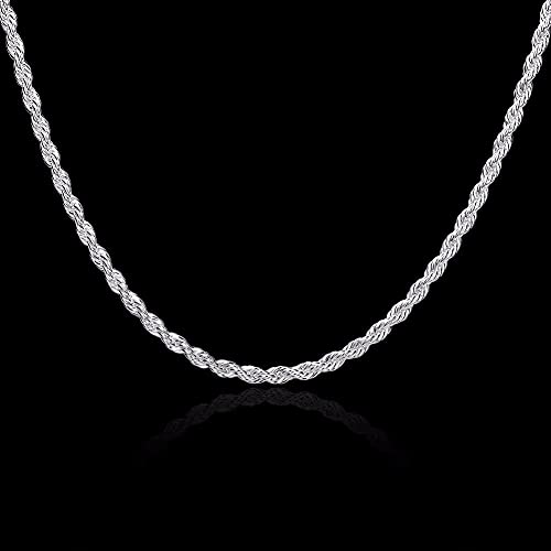 Collier maille corde argent 925 de qualité supérieure