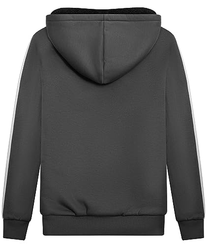 Image of SWISSWELL Unisex Boys Girls Fleece Hoodie Sherpa Lined Jacket Zip Up Hooded Sweatshirt Winter Outerwear for Kids