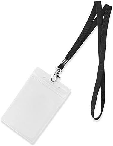 Fushing 100pcs 45cm Neck Strap Lanyard with Swivel Clasp for ID Cards, Badges, Keys, Employees, Students, Visitors, etc (Black)