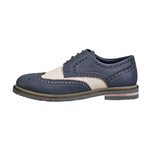 Image of Neeman's Jute Dress Oxfords for Men | Eco-Friendly Brogue Detailing with Cushioned Sole & Modern Heel | Classic Formal Shoes