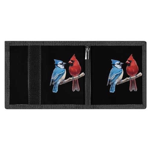 Blue Jay Bird Cardinal Custom Trifold Wallet Front Pocket Credit Card Holder with Coin Purse for Men Women Travel Gifts4
