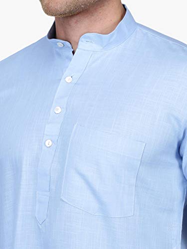 Image of Rajubhai Hargovindas Men's Premium Cotton Half Sleeve Solid Kurta